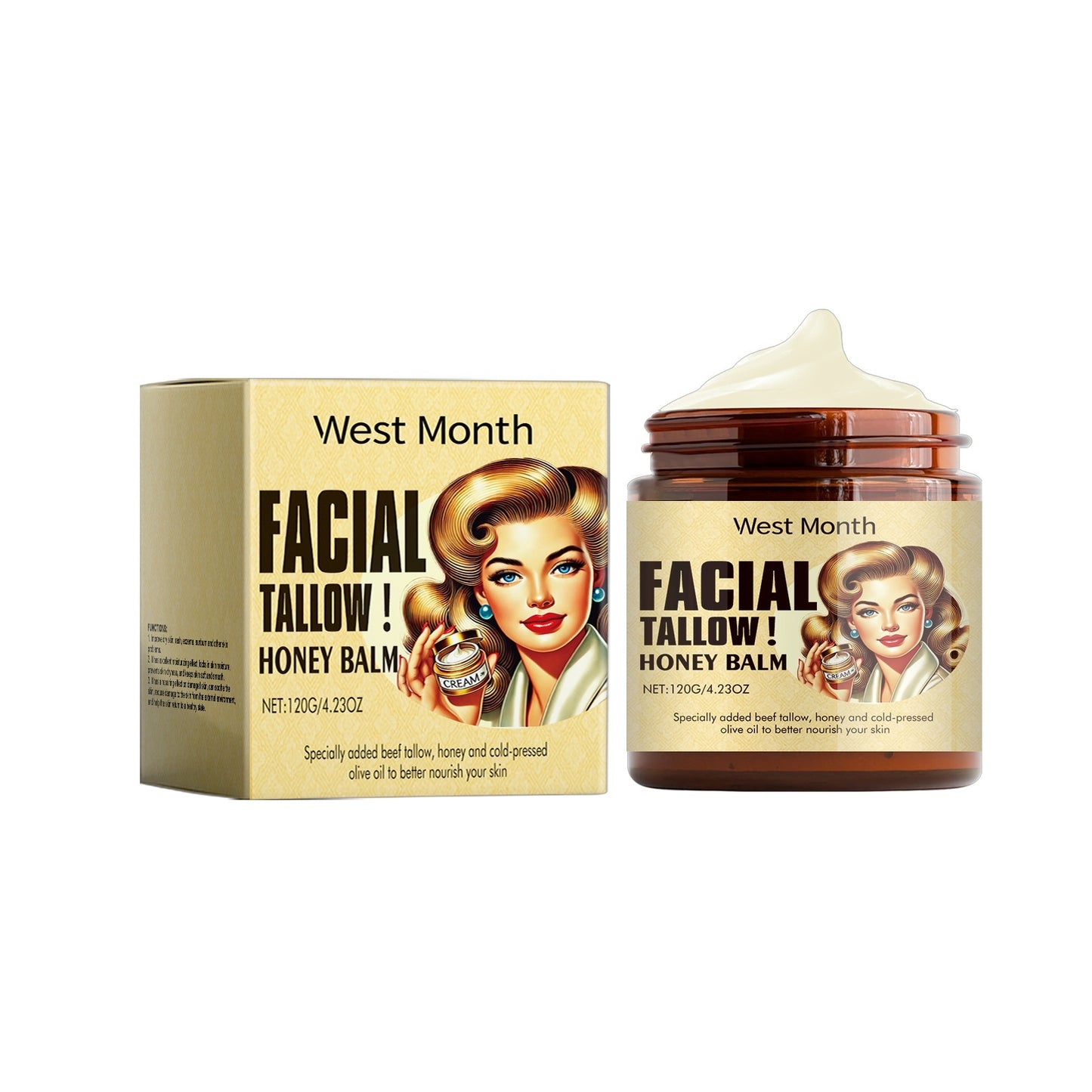 Premium Facial Beef Tallow Honey Balm